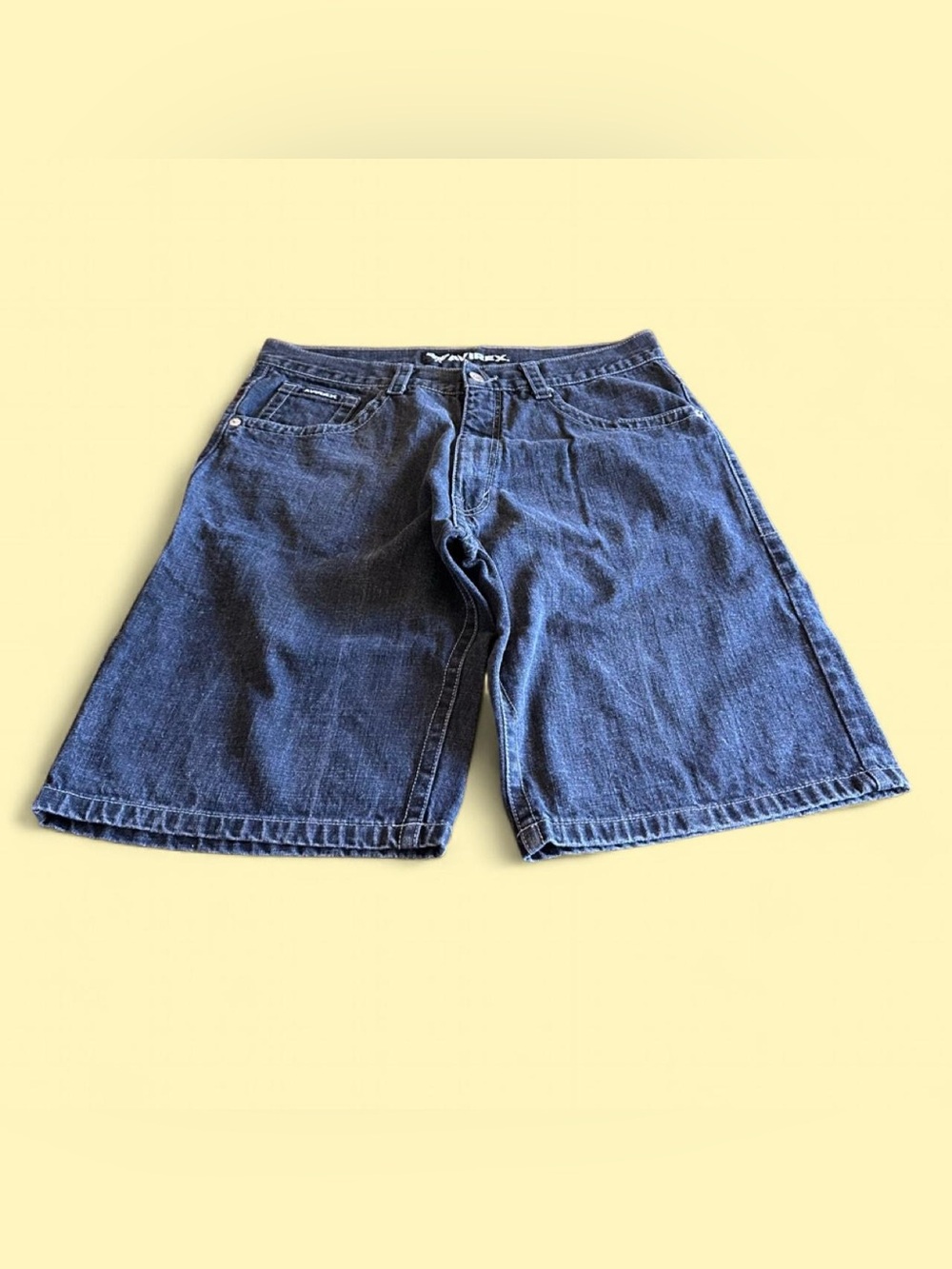 Vintage Y2K Avirex Baggy Denim Jorts Dark Wash Men’s 38